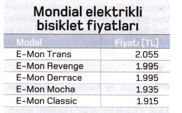 modial fiyatlari