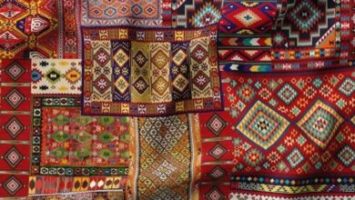 geleneksel kilim desenli kumas