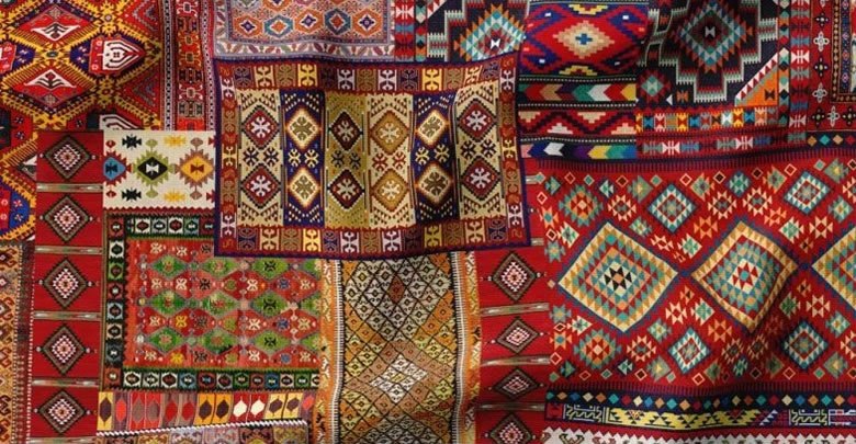 geleneksel kilim desenli kumas